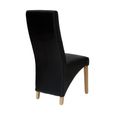 Wave Dining Chair - Set of 2 - Matt Noir Bonded Leather
