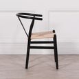 Wishbone Wood Curved Back Dining Chair - Set of 2 -Black Painted
