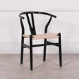 Wishbone Wood Curved Back Dining Chair - Set of 2 -Black Painted