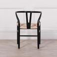 Wishbone Wood Curved Back Dining Chair - Set of 2 -Black Painted