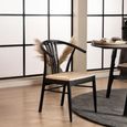 York Dining Chair - Set of 2 - Black - Curved Back