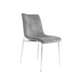 Zula Dining Chair - Set of 2 - Grey Fabric - Chrome Legs