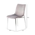 Zula Dining Chair - Set of 2 - Grey Fabric - Chrome Legs