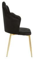 Tian Dining Chair - Set of 2 - Black Velvet Fabric with Gold Legs