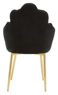 Tian Dining Chair - Set of 2 - Black Velvet Fabric with Gold Legs