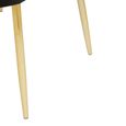 Tian Dining Chair - Set of 2 - Black Velvet Fabric with Gold Legs