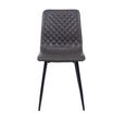 4 x Dark Grey Faux Leather Dining Chair