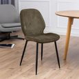 Femke Dining Chair - Set of 4 - Olive Green Fabric