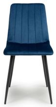 4 x Lisbon Brushed Blue Velvet Dining Chair