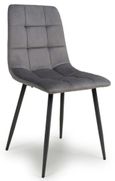 4 x Madison Brushed Grey Velvet Dining Chair