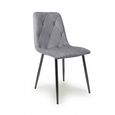4 x Vernon Brushed Grey Velvet Dining Chair