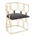 Azalea Dining Chair - Black Fabric with Gold Metal