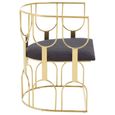Azalea Dining Chair - Black Fabric with Gold Metal