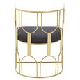 Azalea Dining Chair - Black Fabric with Gold Metal
