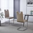 Bianco Beige Faux Leather Dining Chair and Chrome Cantilever Base