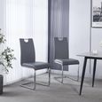 Bianco Grey Faux Leather Dining Chair and Chrome Cantilever Base