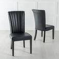 Cadiz Black Leather Large High Back Dining Chair with Black Legs