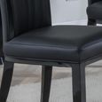 Cadiz Black Leather Large High Back Dining Chair with Black Legs