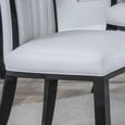 Cadiz White Leather Large High Back Dining Chair with Black Legs
