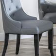 Carmela Grey Leather Large High Back Dining Chair with Black Legs