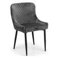 Clearance - 2 x Luxe Grey Fabric Dining Chair - A344