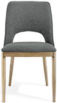 Clearance - 2 x Morgan Brass and Grey Linen Fabric Dining Chair - FSS13419