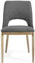 Clearance - 2 x Morgan Brass and Grey Linen Fabric Dining Chair - FSS13419