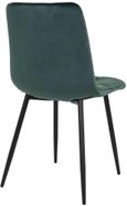 Clearance - 2 x Timmonsville Dark Green Velvet Fabric Dining Chair with Black Metal Legs - FSS15846