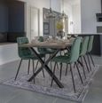 Clearance - 2 x Timmonsville Dark Green Velvet Fabric Dining Chair with Black Metal Legs - FSS15846