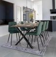 Clearance - 2 x Timmonsville Dark Green Velvet Fabric Dining Chair with Black Metal Legs - FSS15846