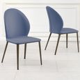 Clearance - Astrid Blue Leather Dining Chair