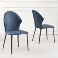 Clearance - Elaine Blue Leather Dining Chair