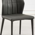 Clearance - Harrow Dark Grey Leather Dining Chair