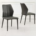 Clearance - Harrow Dark Grey Leather Dining Chair