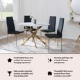 Clearance - Lido Dining Chair in Black Colour Fabric with Gold Legs