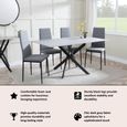 Clearance - Lido Dining Chair in Dark Grey Colour Fabric with Black Legs
