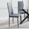Clearance - Lido Dining Chair in Dark Grey Colour Fabric with Black Legs