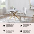 Clearance - Lido Dining Chair in Sand Colour Fabric with Gold Legs