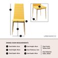 Clearance - Lido Dining Chair in Yellow Colour Fabric with Gold Legs