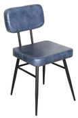 Clearance - Louise Blue Leather Dining Chair - Brand New Item