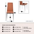 Clearance - Metro Dining Chairs in Burnt Orange Colour Leather and Chrome Metal Legs