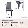Clearance - Metro Dining Chairs in Grey Colour Leather and Black Metal Legs