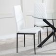 Clearance - Metro Dining Chairs in White Colour Leather and Black Metal Legs