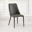 Clearance - Rosie Dark Grey Leather Dining Chair