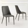 Clearance - Rosie Dark Grey Leather Dining Chair
