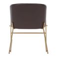 Delta Dining Chair - Brown Faux Leather with Gold Legs