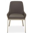 Gilden Dining Armchair - Grey Fabric with Metal Legs