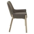 Gilden Dining Armchair - Grey Fabric with Metal Legs
