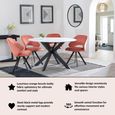 Ion Orange Velvet Fabric Swivel Dining Chair with Black Legs