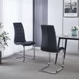 Jamison Black Faux Leather Dining Chair and Chrome Cantilever Base